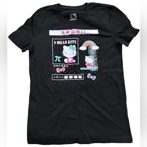 Hello Kitty Kawaii Black Adult T Shirt M